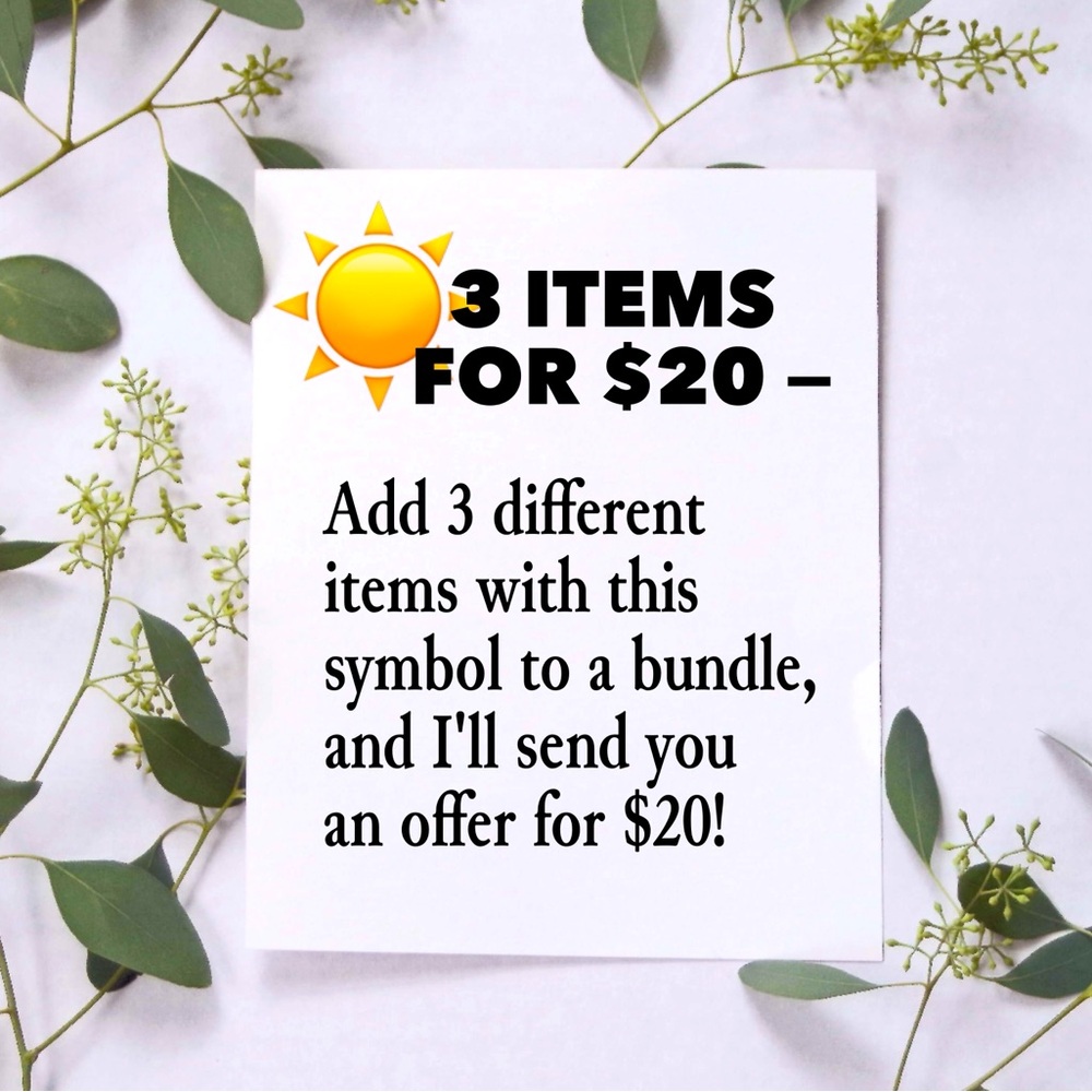 3 Items for $20 Offer Card